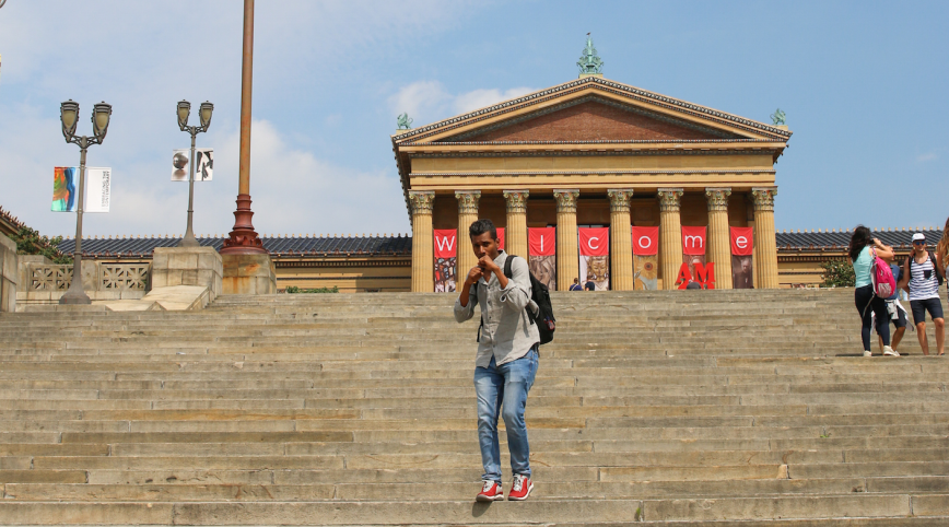 Running up the Rocky Steps 